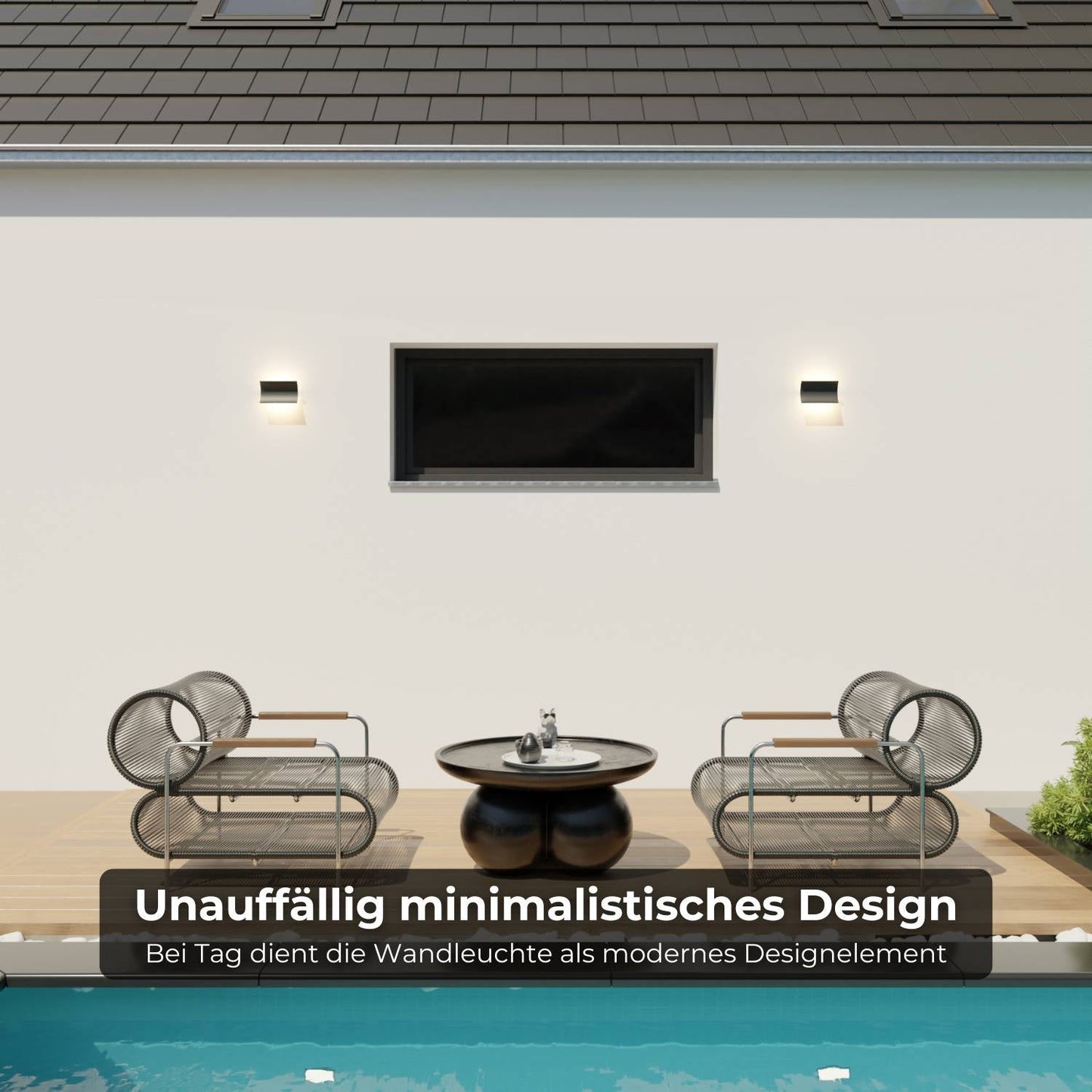 Elegante led wandlamp met warm indirect licht voor binnen en beschut buiten