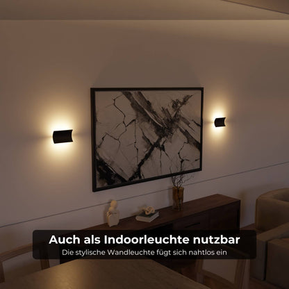 Elegante led wandlamp met warm indirect licht voor binnen en beschut buiten
