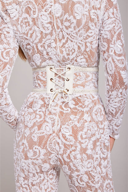 Jumpsuit voor Vrouw Kant Details Verfijnd Design