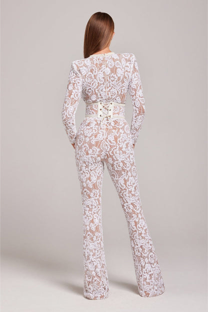 Jumpsuit voor Vrouw Kant Details Verfijnd Design