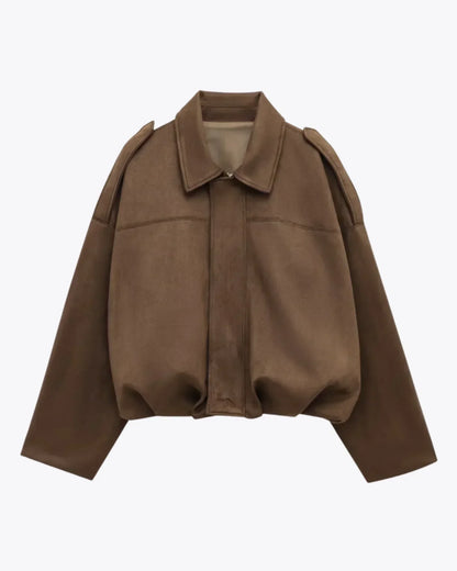 Dames Leren Jas Suède Stijlvol en Trendy