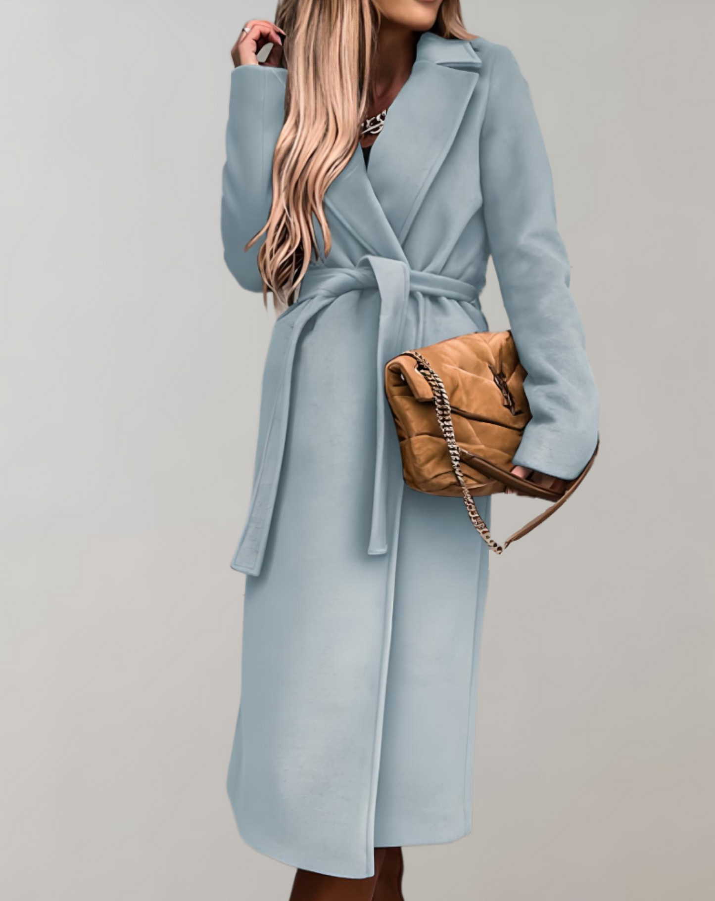Dames Herfstjas Lange Warme Parka Met Riem
