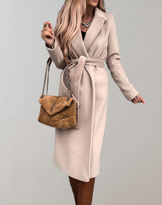 Dames Herfstjas Lange Warme Parka Met Riem - StudioMarella