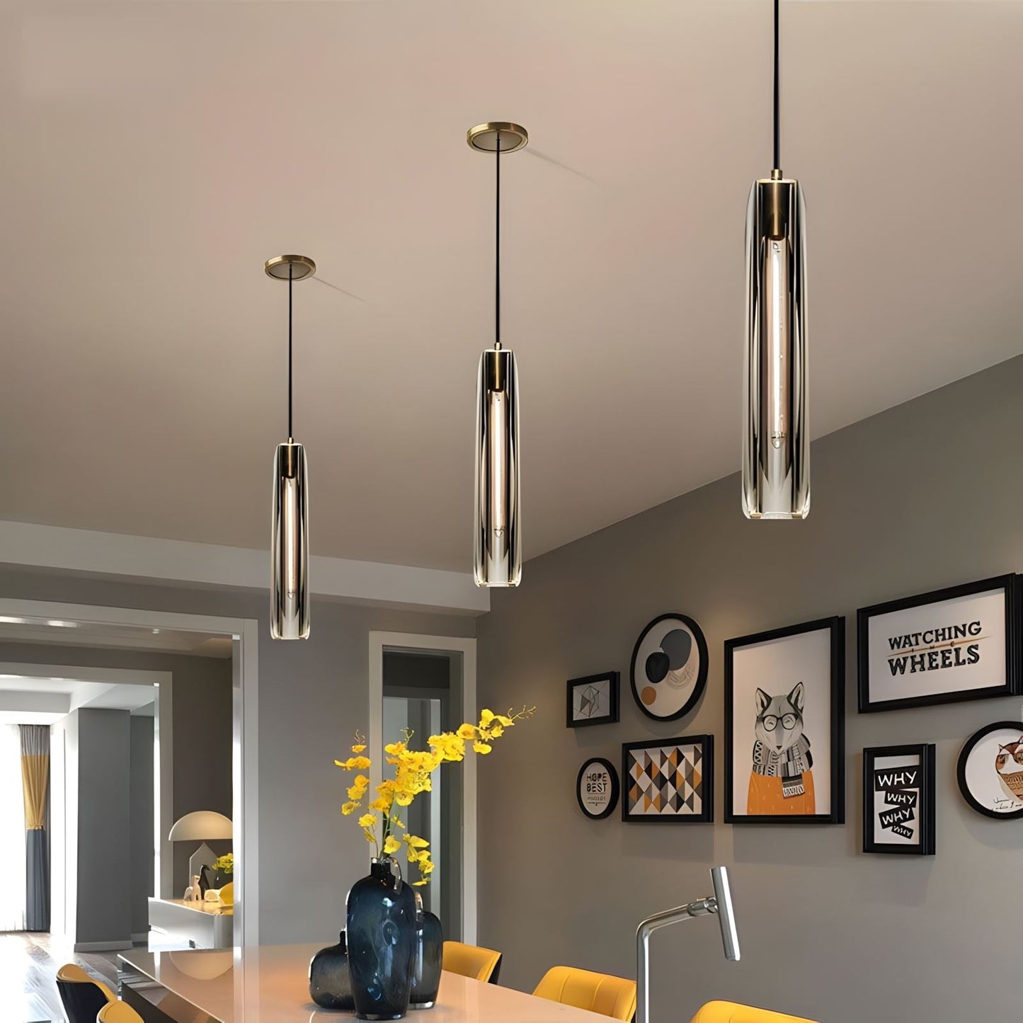 Post Moderne Messing Hanglamp Met K9 Kristal En Verstelbare Kabel