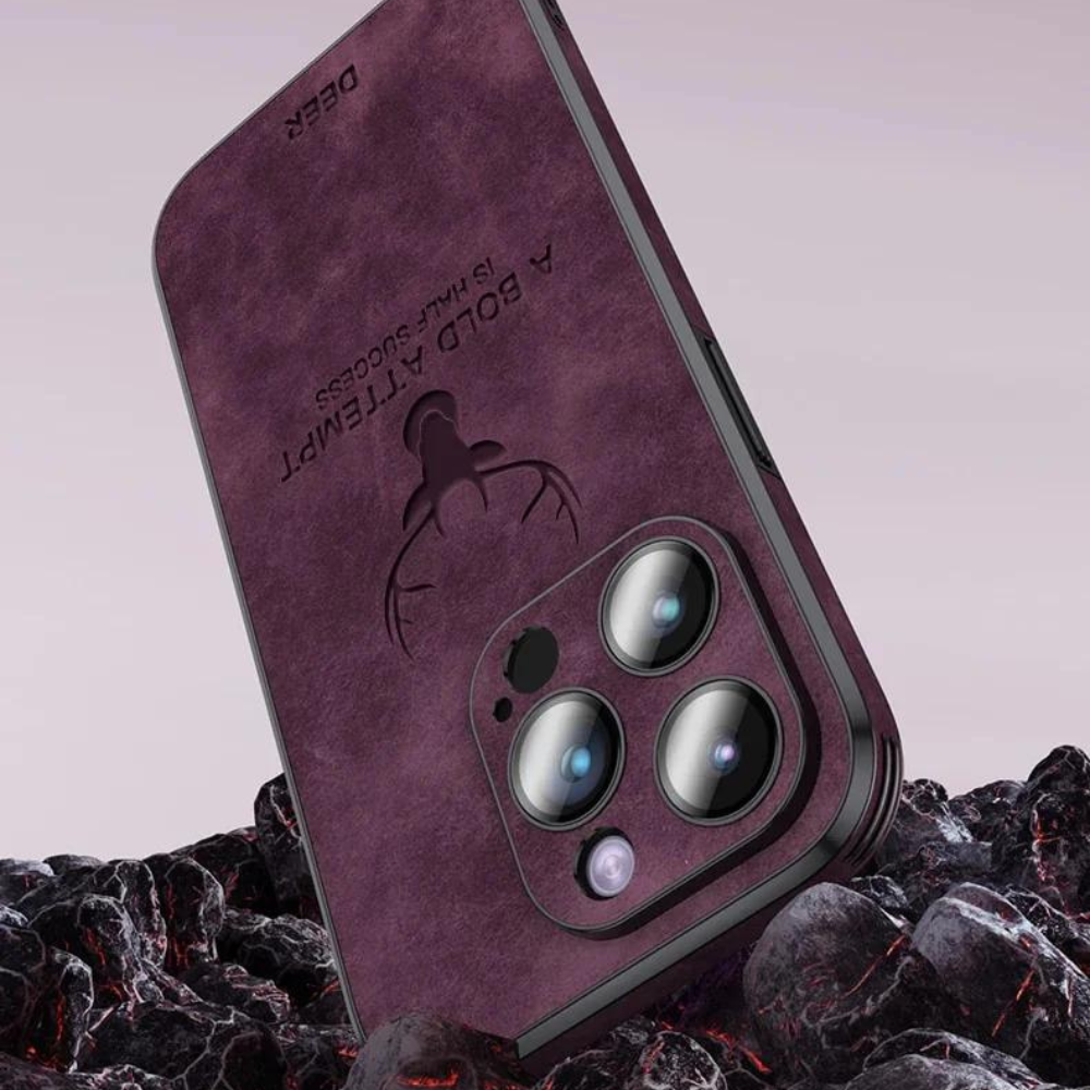 Smartphone Hoesje in Leerlook — Slank Design met Valbescheming & MagSafe-Compatibiliteit voor iPhone 16/15/14/13/12