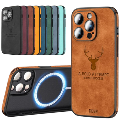 Smartphone Hoesje in Leerlook — Slank Design met Valbescheming & MagSafe-Compatibiliteit voor iPhone 16/15/14/13/12