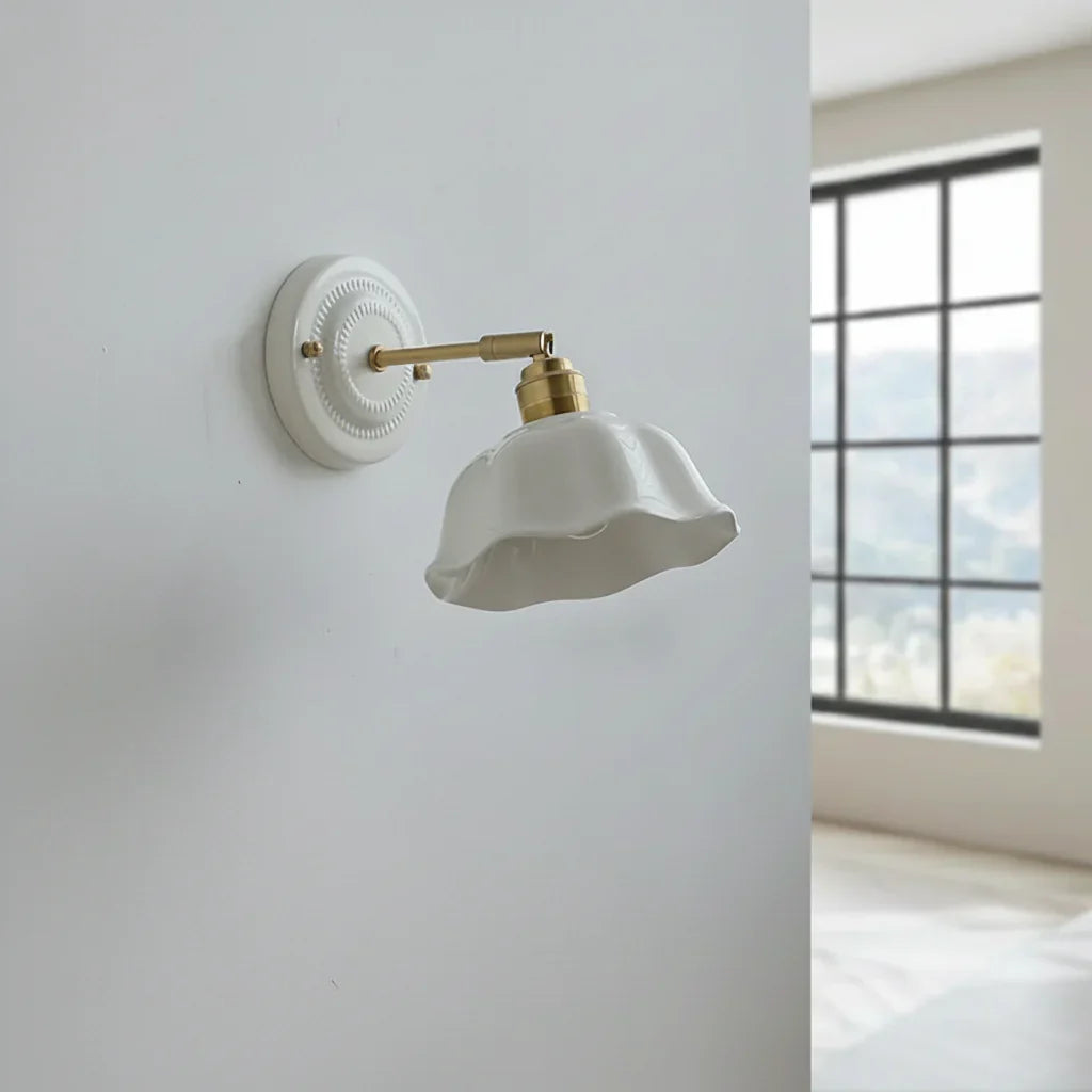 Wandlamp Keramiek Wit Koper Draaibaar E27 Slaapkamer Woonkamer Hal Retro Vintage Landelijk Modern