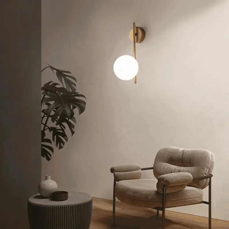 Wandlamp Bol Glas Industrieel Zwart Goud E27 15x58cm Verstelbaar Woonkamer Slaapkamer