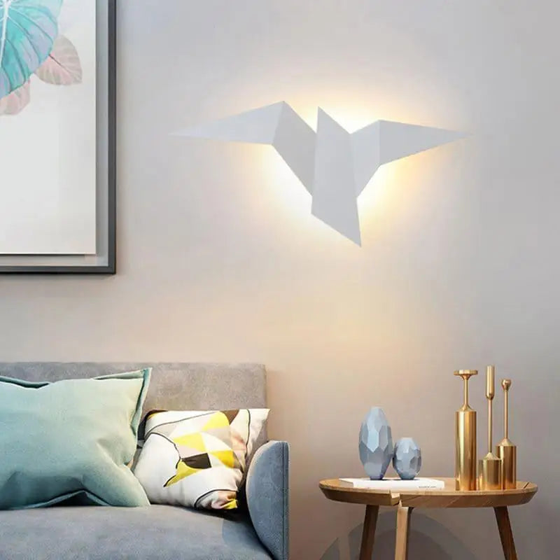 Vogel Wandlamp Led Aluminium Scandinavisch Design Zwart Wit Goud