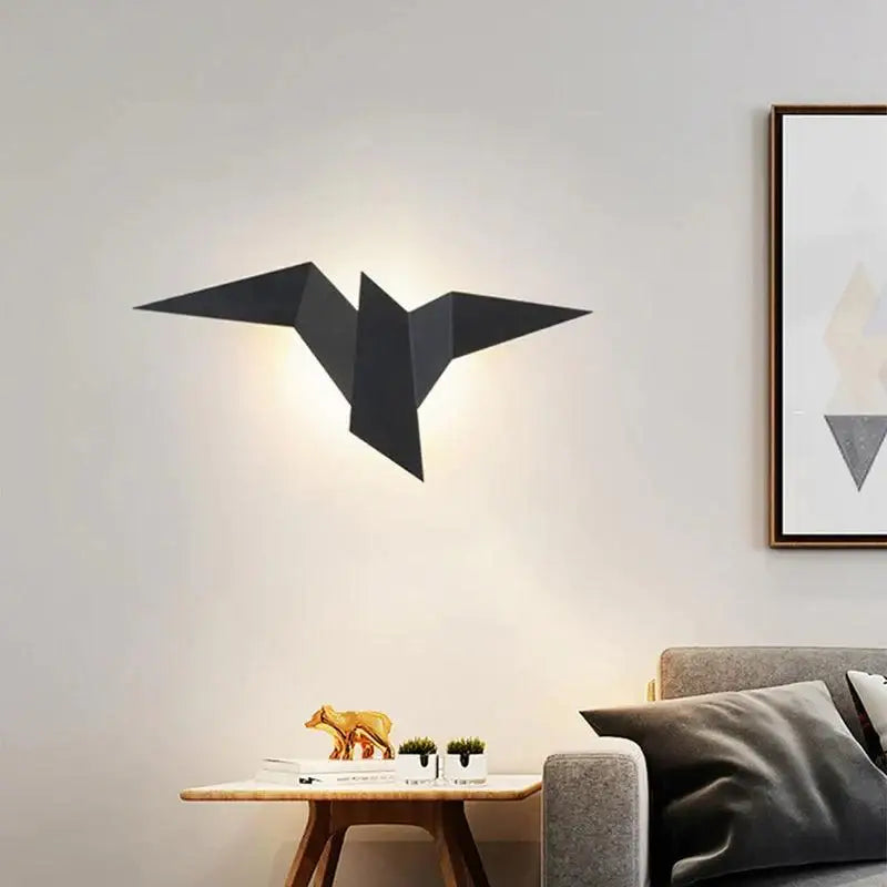 Vogel Wandlamp Led Aluminium Scandinavisch Design Zwart Wit Goud