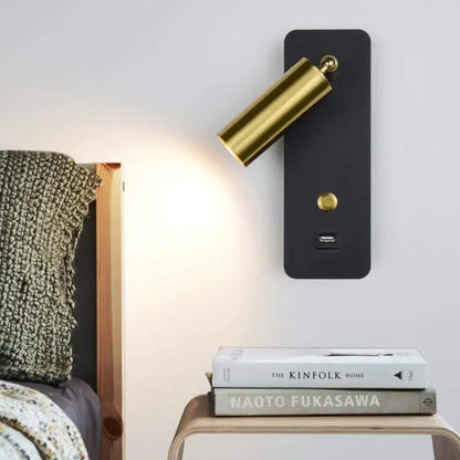Wandlamp Slaapkamer Modern Aluminium Goud G4 LED 8x23cm Warm Wit Nachtkastje Bedlamp