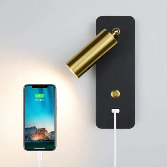 Wandlamp Slaapkamer Modern Aluminium Goud G4 LED 8x23cm Warm Wit Nachtkastje Bedlamp