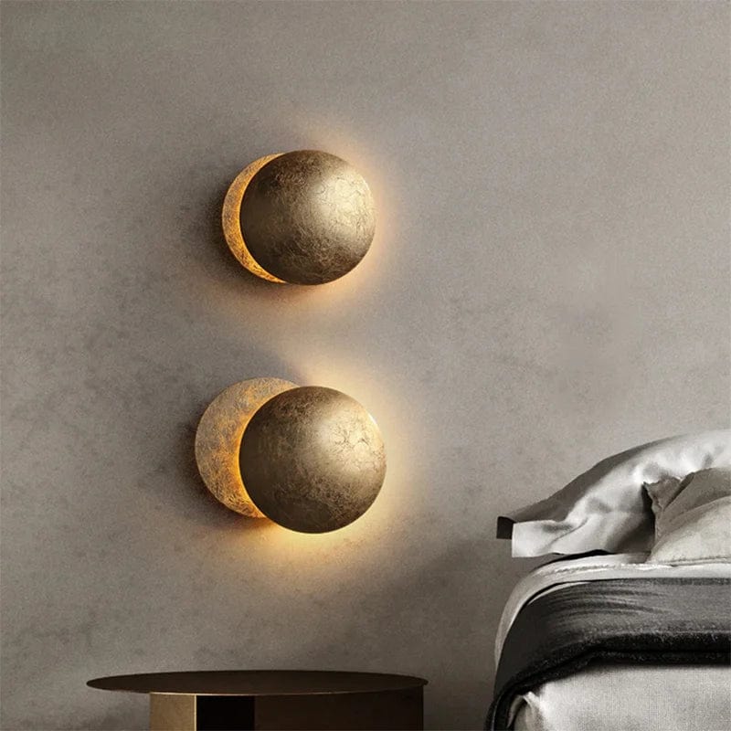 Wandlamp Zonsverduistering Draaibaar Metaal Goud Art Deco LED