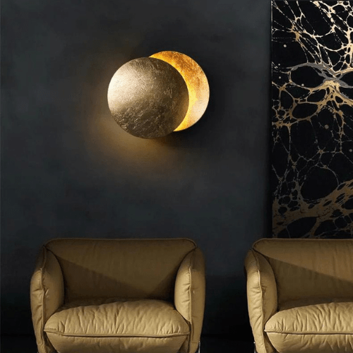 Wandlamp Zonsverduistering Draaibaar Metaal Goud Art Deco LED
