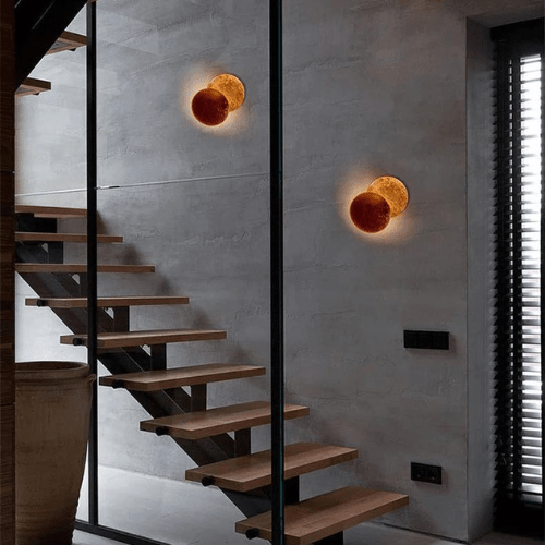 Wandlamp Zonsverduistering Draaibaar Metaal Goud Art Deco LED