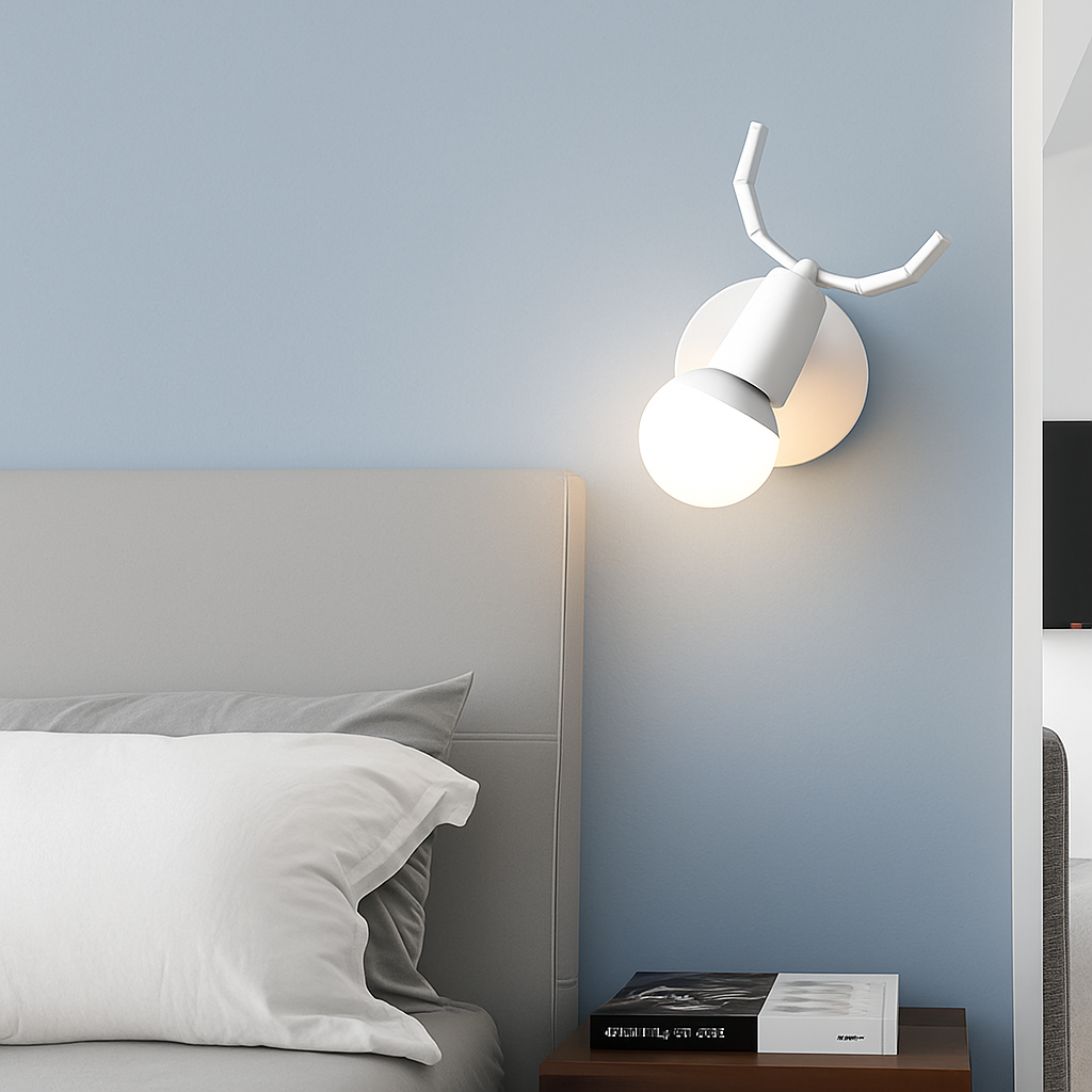 Wandlamp Hert Metaal Hout Zwart E27 Woonkamer Slaapkamer Hertenlamp Wandlicht Decoratief Rendier Keuken Kinderkamer