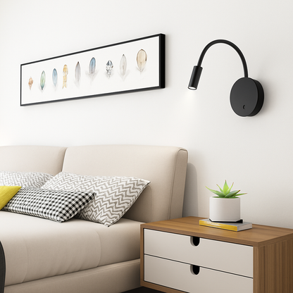 Leeslamp Wand LED Flexibel Zwart Slaapkamer Bedlamp Wandlamp Leeslicht Flexibele Arm Oplaadbaar Nachtkastje Hoofdbord Kantoor
