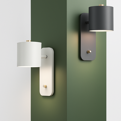 Wandlamp Metaal E27 Zwart Wit Slaapkamer Woonkamer Schakelaar Nordische Muurlamp Leeslamp Trap Hal Nachtkastlamp