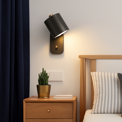 Wandlamp Metaal E27 Zwart Wit Slaapkamer Woonkamer Schakelaar Nordische Muurlamp Leeslamp Trap Hal Nachtkastlamp