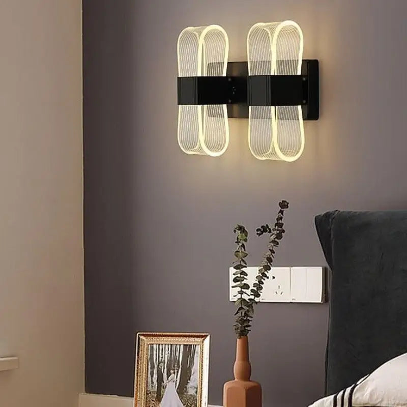Wandlamp LED Scandinavisch Acryl Aluminium Goud Zwart 10x20cm Warm Wit Woonkamer Modern