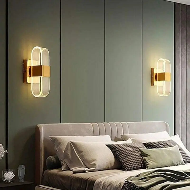 Wandlamp LED Scandinavisch Acryl Aluminium Goud Zwart 10x20cm Warm Wit Woonkamer Modern