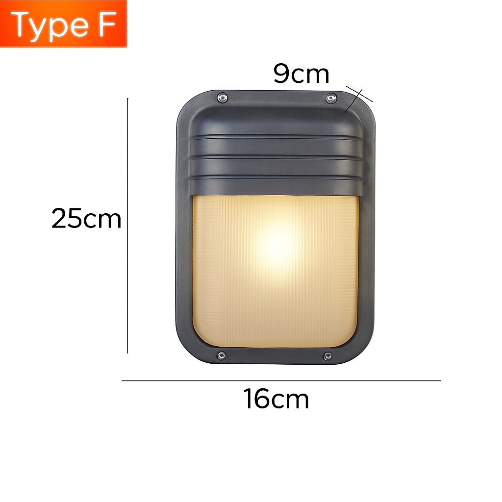 Buitenlamp Wandlamp Aluminium Zilver IP65 E27 12W Tuin Veranda Industrieel Vintage Matglas Buitenwandlamp Waterdicht Balkon Gevel