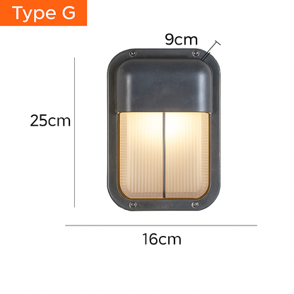 Buitenlamp Wandlamp Aluminium Zilver IP65 E27 12W Tuin Veranda Industrieel Vintage Matglas Buitenwandlamp Waterdicht Balkon Gevel