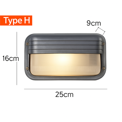 Buitenlamp Wandlamp Aluminium Zilver IP65 E27 12W Tuin Veranda Industrieel Vintage Matglas Buitenwandlamp Waterdicht Balkon Gevel