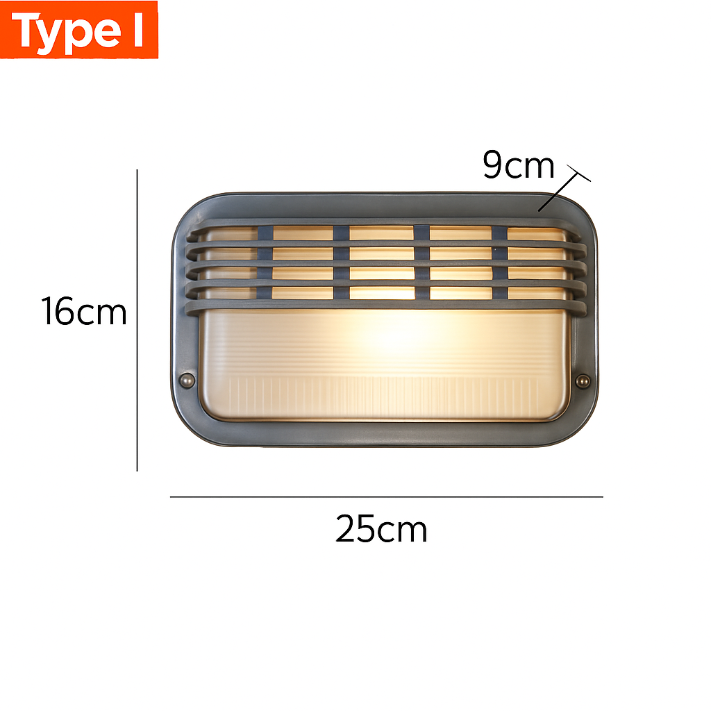 Buitenlamp Wandlamp Aluminium Zilver IP65 E27 12W Tuin Veranda Industrieel Vintage Matglas Buitenwandlamp Waterdicht Balkon Gevel