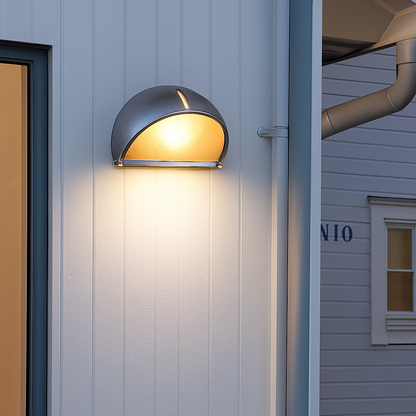 Buitenlamp Wandlamp Aluminium Zilver IP65 E27 12W Tuin Veranda Industrieel Vintage Matglas Buitenwandlamp Waterdicht Balkon Gevel
