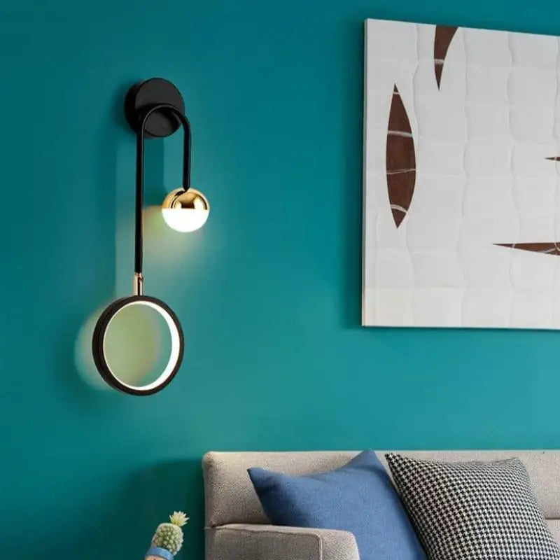 Wandlamp Scandinavisch Aluminium Zwart 48cm LED Dimbaar Modern Design
