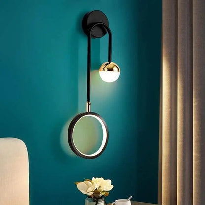 Wandlamp Scandinavisch Aluminium Zwart 48cm LED Dimbaar Modern Design
