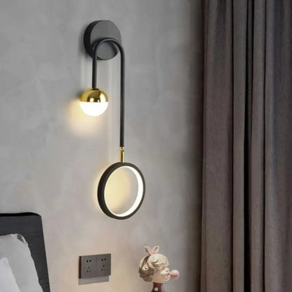 Wandlamp Scandinavisch Aluminium Zwart 48cm LED Dimbaar Modern Design