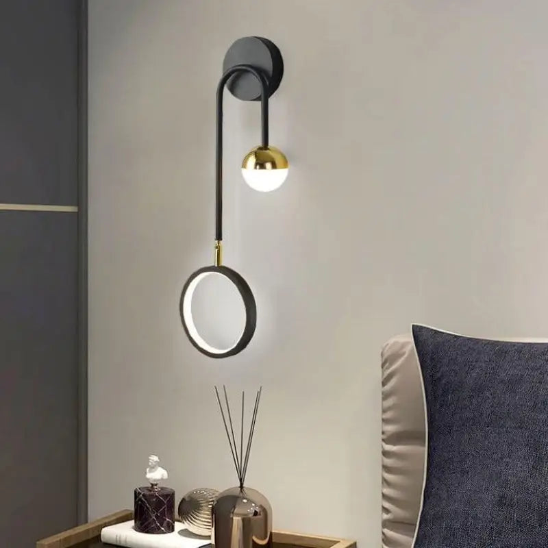 Wandlamp Scandinavisch Aluminium Zwart 48cm LED Dimbaar Modern Design
