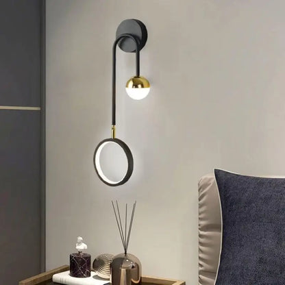Wandlamp Scandinavisch Aluminium Zwart 48cm LED Dimbaar Modern Design