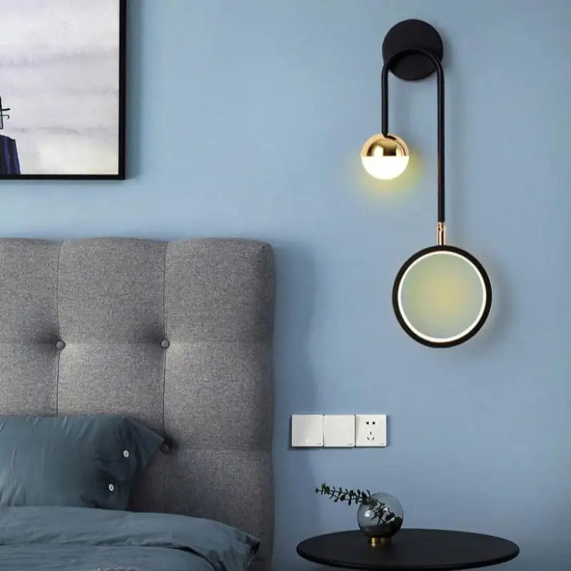 Wandlamp Scandinavisch Aluminium Zwart 48cm LED Dimbaar Modern Design
