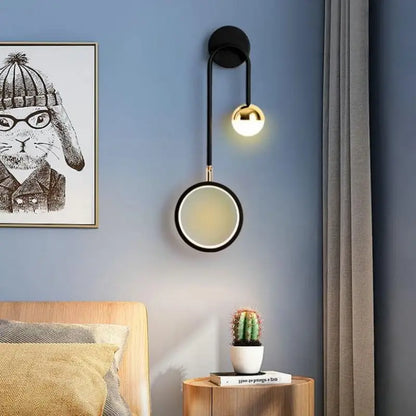 Wandlamp Scandinavisch Aluminium Zwart 48cm LED Dimbaar Modern Design