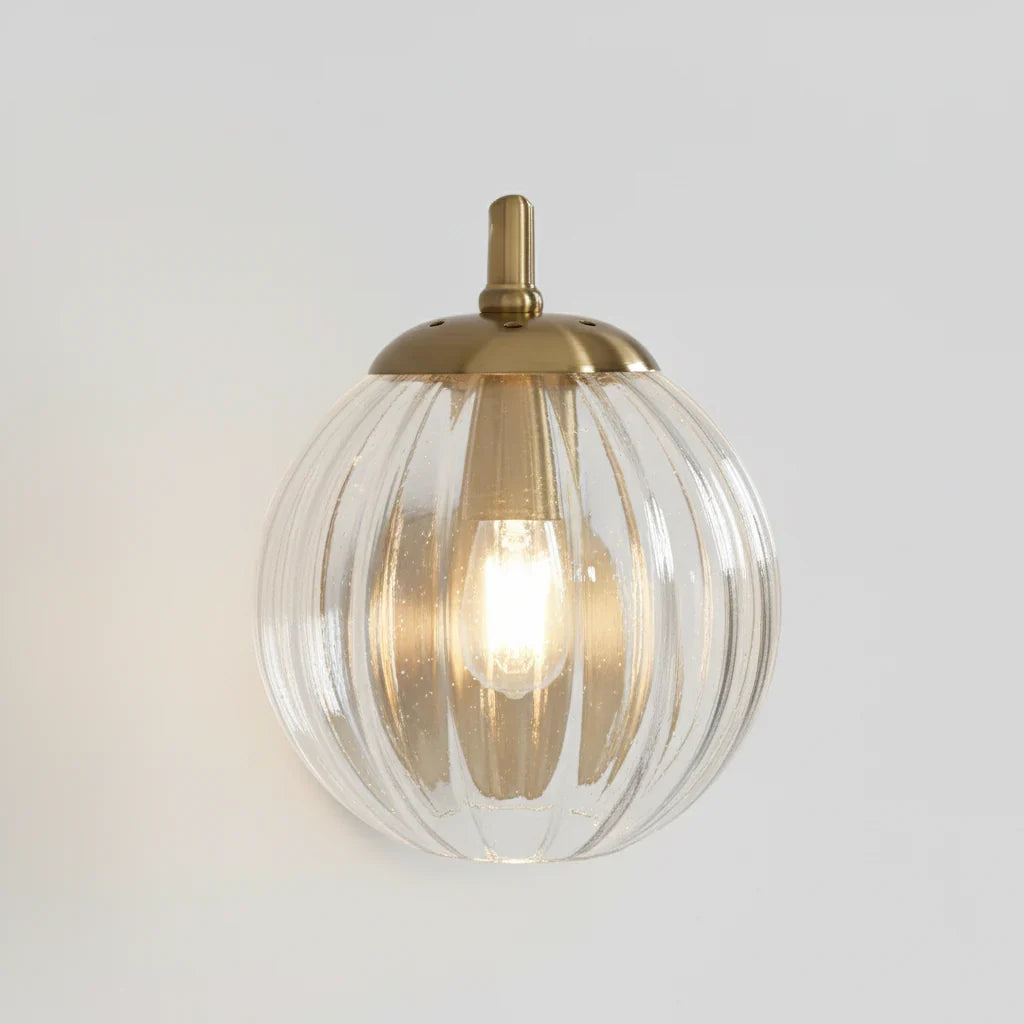 Wandlamp Bol Getint Glas Goud Metaal E14 Woonkamer Slaapkamer Hal Retro Modern