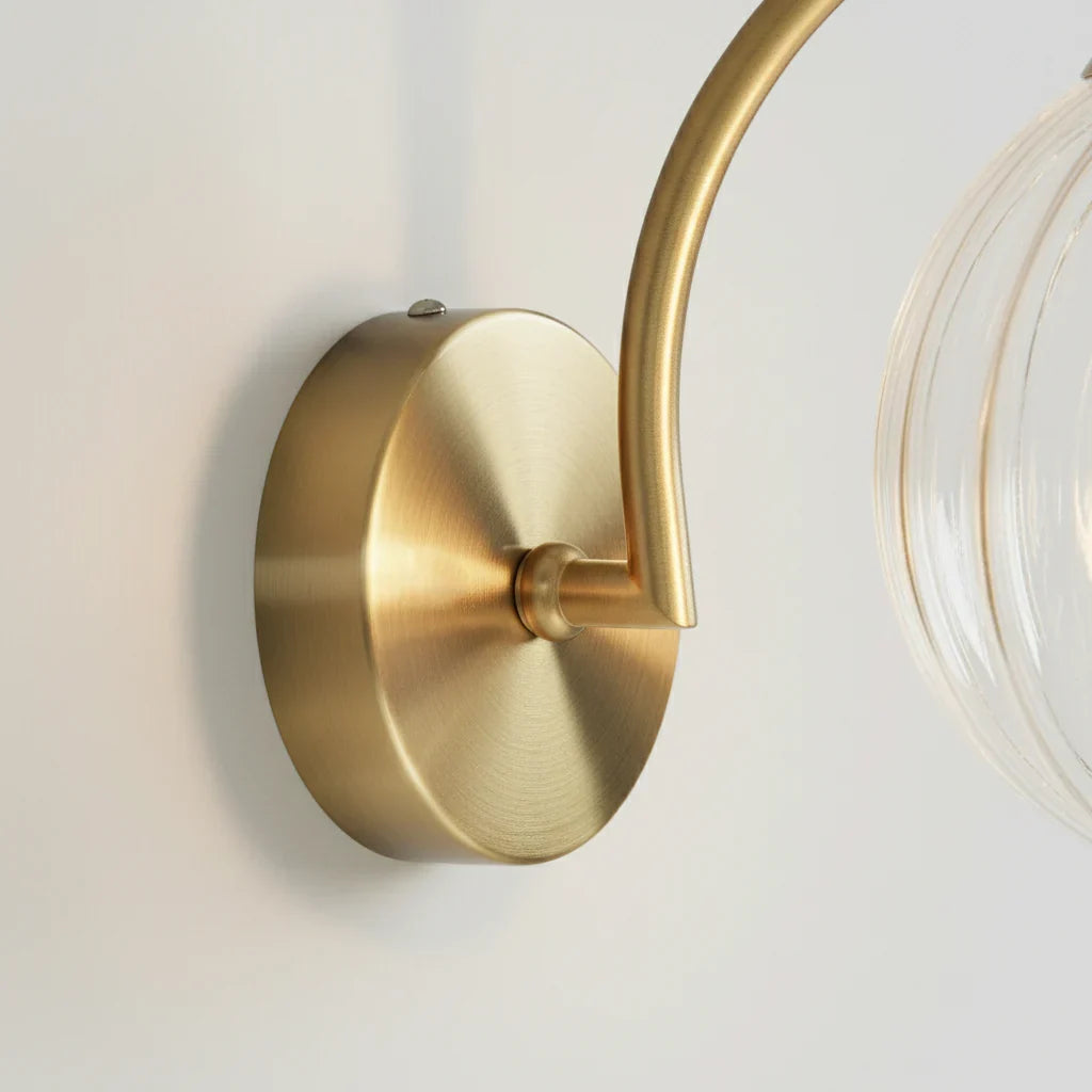 Wandlamp Bol Getint Glas Goud Metaal E14 Woonkamer Slaapkamer Hal Retro Modern