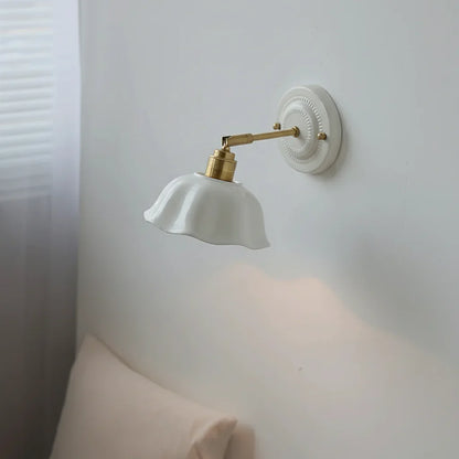 Wandlamp Keramiek Wit Koper Draaibaar E27 Slaapkamer Woonkamer Hal Retro Vintage Landelijk Modern