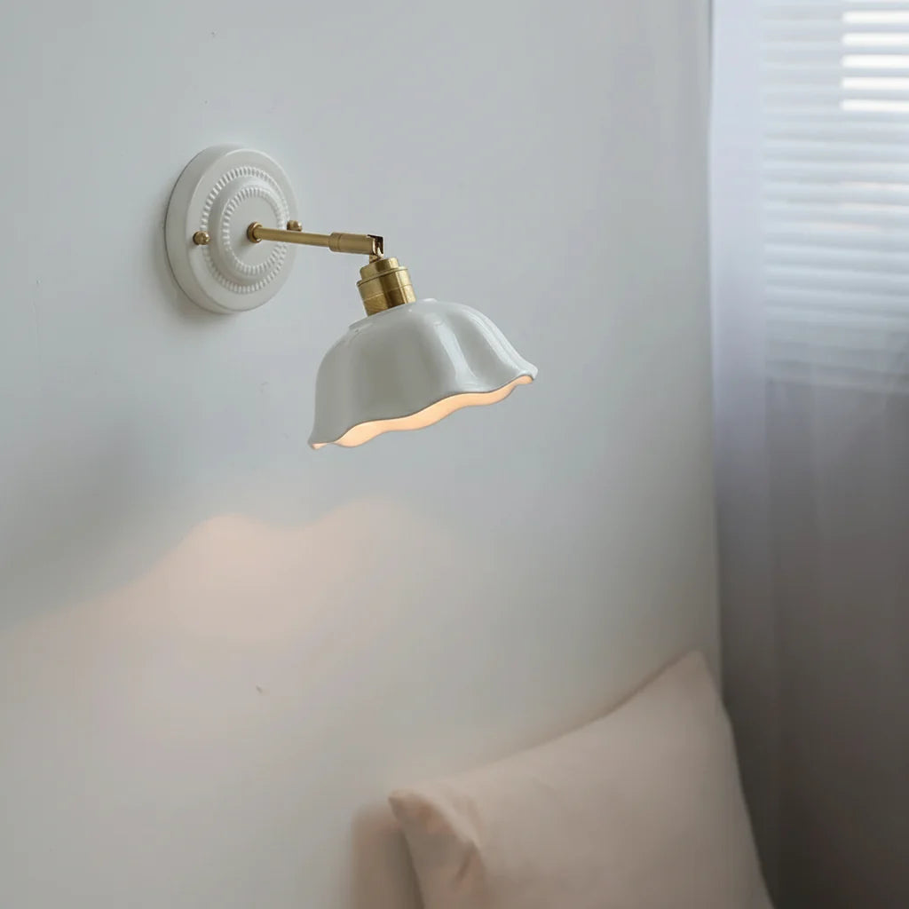 Wandlamp Keramiek Wit Koper Draaibaar E27 Slaapkamer Woonkamer Hal Retro Vintage Landelijk Modern