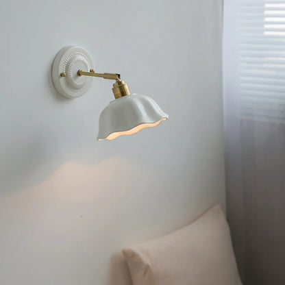 Wandlamp Keramiek Wit Koper Draaibaar E27 Slaapkamer Woonkamer Hal Retro Vintage Landelijk Modern