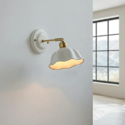 Wandlamp Keramiek Wit Koper Draaibaar E27 Slaapkamer Woonkamer Hal Retro Vintage Landelijk Modern