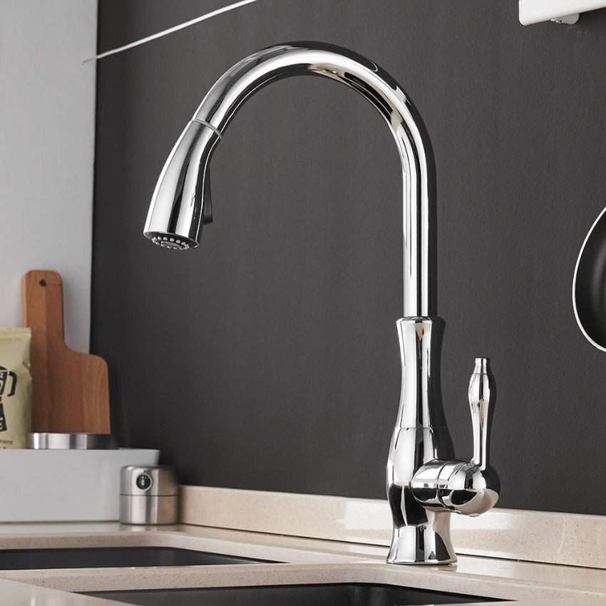 Keukenkraan Uittrekbaar Flexibel 45cm Geborsteld Nikkel Zwart Goud Chroom Modern Keuken