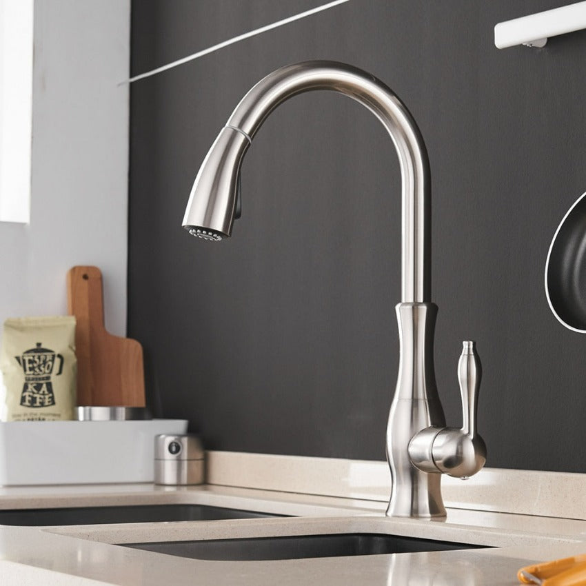 Keukenkraan Uittrekbaar Flexibel 45cm Geborsteld Nikkel Zwart Goud Chroom Modern Keuken