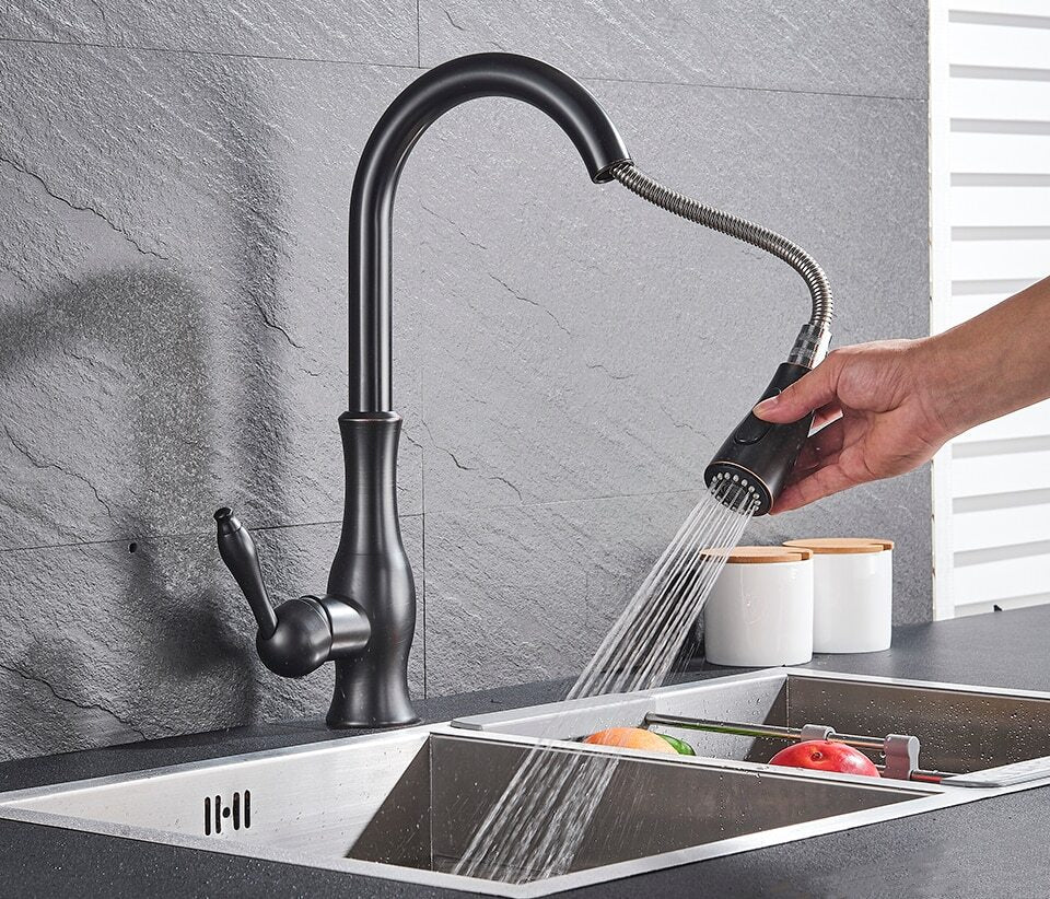 Keukenkraan Uittrekbaar Flexibel 45cm Geborsteld Nikkel Zwart Goud Chroom Modern Keuken