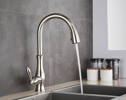 Keukenkraan Uittrekbaar Flexibel 45cm Geborsteld Nikkel Zwart Goud Chroom Modern Keuken