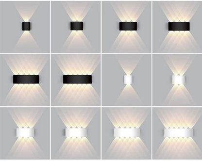 Waterdichte led buitenwandlamp met modern aluminium design en up & downlight