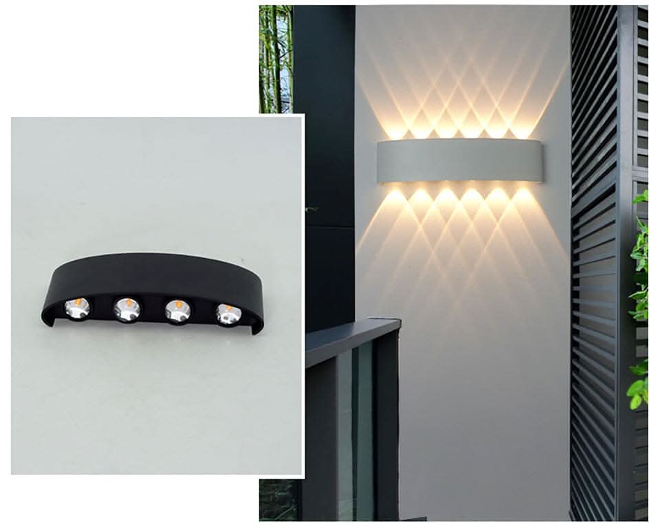 Waterdichte led buitenwandlamp met modern aluminium design en up & downlight