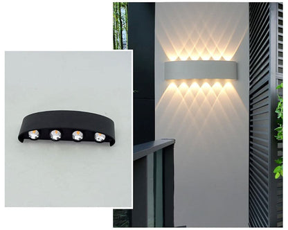 Waterdichte led buitenwandlamp met modern aluminium design en up & downlight